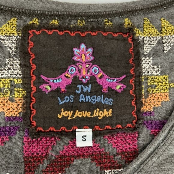 Johnny Was Embroidered Tunic or Dress Small Brown Knit 3/4 Sleeves Aztec Design - Picture 3 of 4